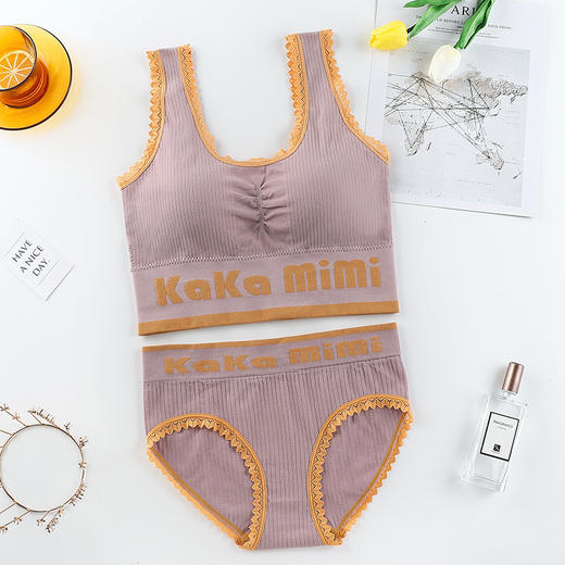 无缝蕾丝花边运动美背加肥加大抹胸无钢圈胸垫舒适学生裹胸套装女 商品图8