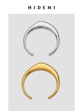 HIDEMI简约设计感异形手镯 金色/银色