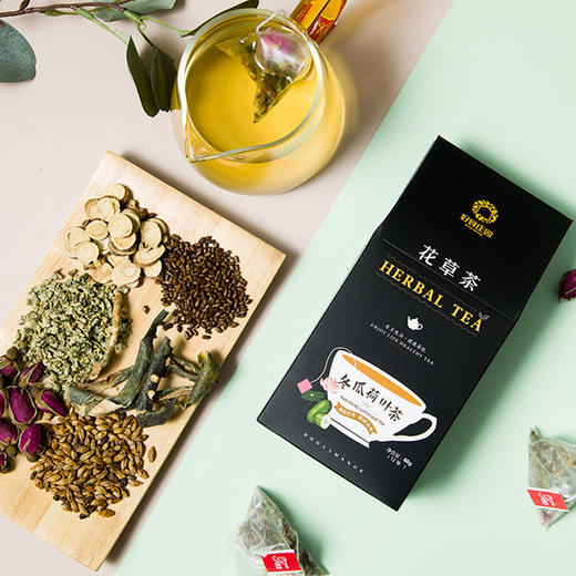 【好食庄园】冬瓜荷叶茶 5g*12袋 夏季花草水果组合三角茶袋泡非红茶 商品图4