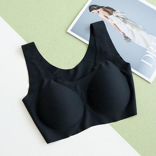 TG-TG02S136夏季桑蚕丝无尺码背心式无钢圈文胸无感真丝内衣无钢圈 商品图6