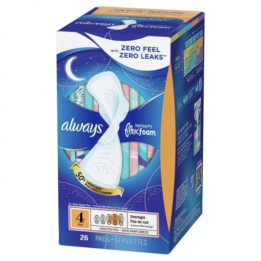 【保税仓】美国ALWAYS护舒宝Infinity系列护翼液体卫生巾无香型量多日用26片/盒 商品图3