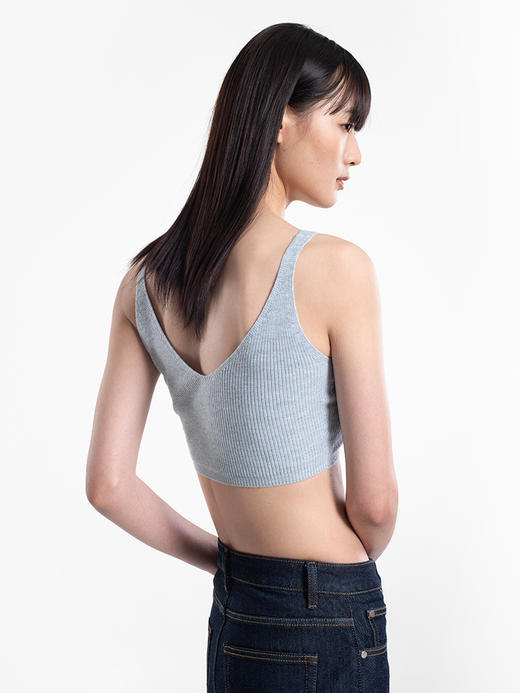 2022羊绒混纺双股12针织短款吊带背心 商品图3