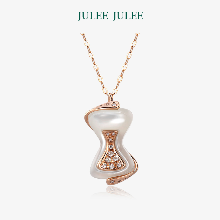 【沙漏】JULEE JULEE茱俪珠宝  18K玫瑰金母贝钻石项链
