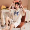 BABY YEON 简约开衫短裤睡衣女网红ins蝴蝶结甜美居家可外穿家居服代发 商品缩略图5