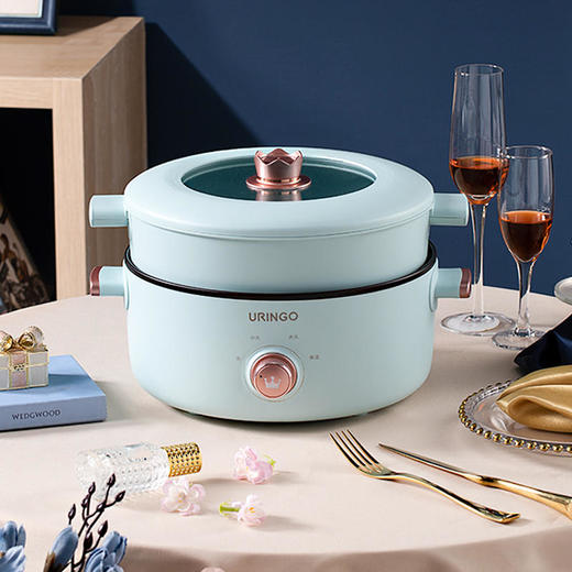 七彩叮当电煮锅家用多功能小电锅宿舍学生一体锅小型炒锅电热火锅JQR 商品图4