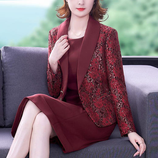 AA 两件套装秋冬大码气质高贵连衣裙 商品图0