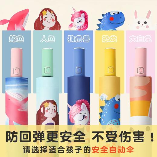【安全防回弹 宝宝贴心好伙伴】创意防回弹儿童雨伞安全节节收自动儿童伞卡通恐龙学生太阳伞 商品图0
