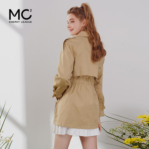MC2短款风衣女2023年春季新款时尚气质收腰百搭翻领休闲宽松外套 商品图2