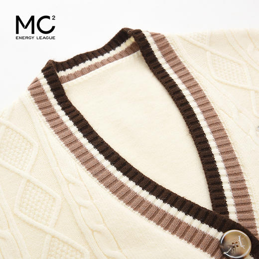 女装V领学院风字母刺绣毛衣开衫M2212362 商品图1