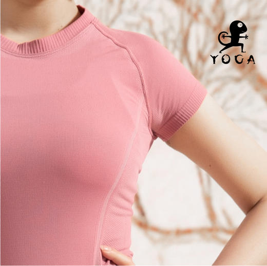 壁虎瑜伽【2202SY149】圆领瑜伽短袖（无胸垫）清仓不退不换 商品图4