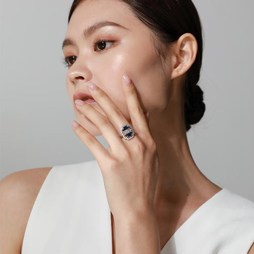 【城堡】JULEE JULEE茱俪珠宝  18K白金蓝宝石白蓝宝钻石戒指 商品图3