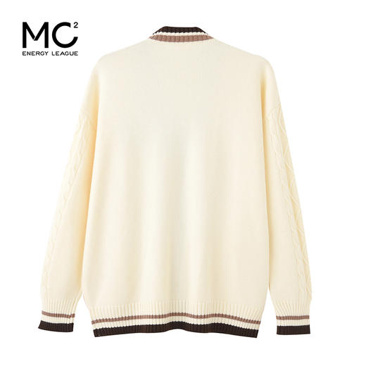 女装V领学院风字母刺绣毛衣开衫M2212362 商品图4