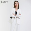 LIZZY 2024时尚帅气设计感黑白撞色西装+直筒长裤套装7141 商品缩略图0