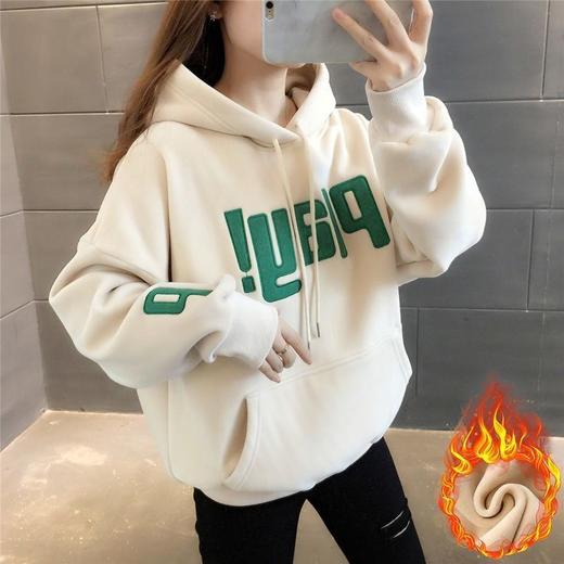 【双面复合绒】卫衣女加绒加厚韩版宽松网红连帽秋冬季上衣外套潮 商品图0