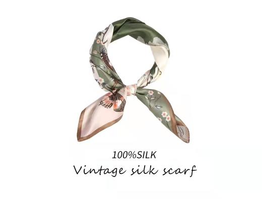 兰诗雨春款真丝小方巾桑蚕丝 商品图1