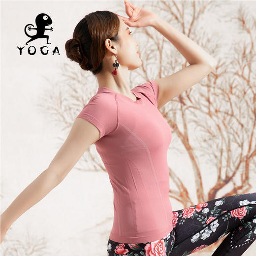 壁虎瑜伽【2202SY149】圆领瑜伽短袖（无胸垫）【七十二小时发货】 商品图2