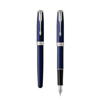 派克卓尔月光蓝白夹墨水笔 不锈钢笔尖 商品图1