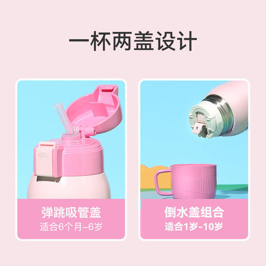 杯具熊复古儿童保温杯小猪佩奇联316不锈钢保温杯600ml-10 商品图3