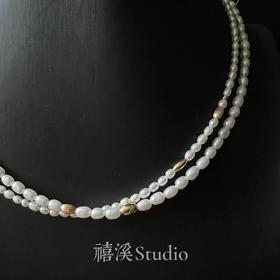 禧溪珠宝 卡萨布兰卡 亮白极细叠戴细米链