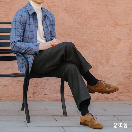 Hardy Minnis Flannel 450克英式法兰绒墨绿色意式工艺直筒裤 商品图5