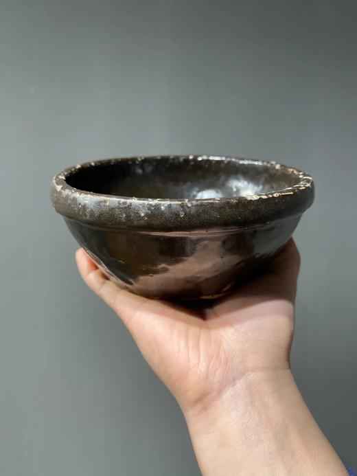 褐黑釉平底钵式香炉，顺丰包邮 商品图2