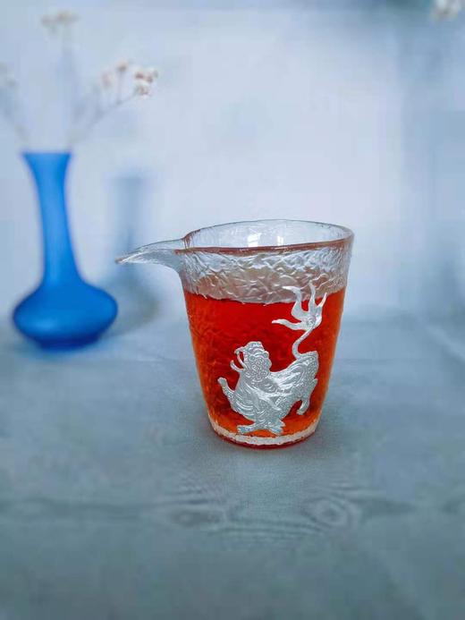 华艺银坊 祥瑞麒麟系列公道杯 水晶无铅玻璃杯 加纯银990 商品图1