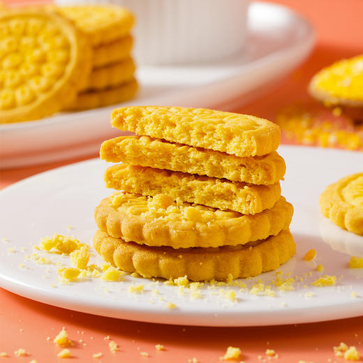 贡宝林木糖醇玉米记忆酥性饼干 无添加蔗糖 一饼两吃 即食&冲泡 一盒310克 商品图6