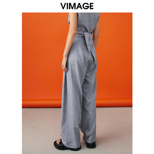 VIMAGE/纬漫纪春夏新款宽松休闲裤女简约气质阔腿裤V1705331 商品图4