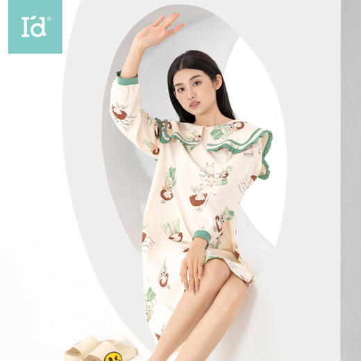 【清仓特价】爱帝女士公主领长袖家居裙 商品图1