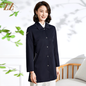 佐尔美春季新款气质短款百搭中长风衣E13FZ14