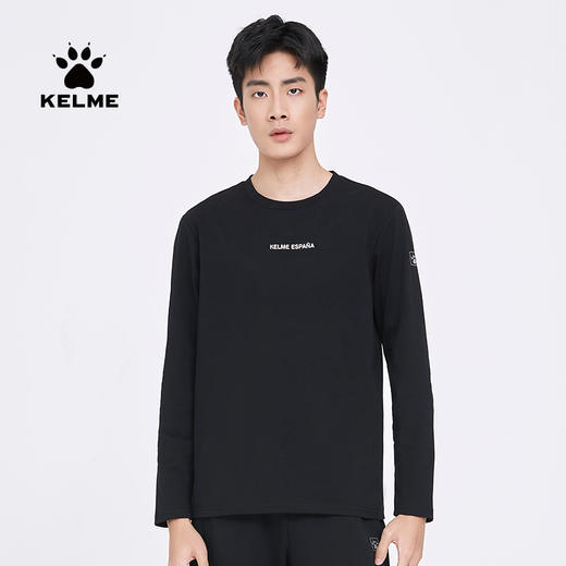 KELME卡尔美春季新款圆领长袖t恤男打底休闲百搭纯色运动上衣 商品图0