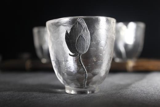 华艺银坊 绽放系列 家用茶杯会客茶杯办公室茶杯 人工无铅玻璃杯 纯银990 商品图2