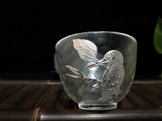 华艺银坊 依恋系列主人杯 人工无铅玻璃杯 加纯银990 商品图0