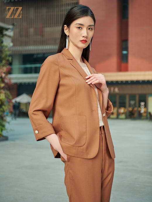 佐尔美2022春季新款西装通勤西服外套气质高级设计感上衣E21SY15 商品图3