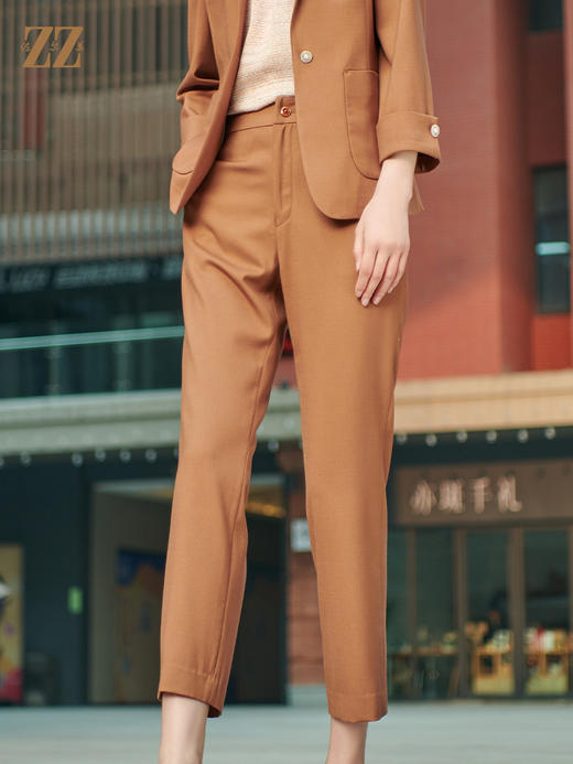 佐尔美春季新款通勤气质西装裤休闲显瘦长裤女E21KC15 商品图0