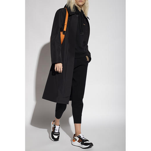 BURBERRY 巴宝莉 女士徽标图案机能汽车中长款风衣 黑色 8046430 A1189 商品图1