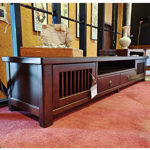 海棠木双抽双门电视柜 商品图0