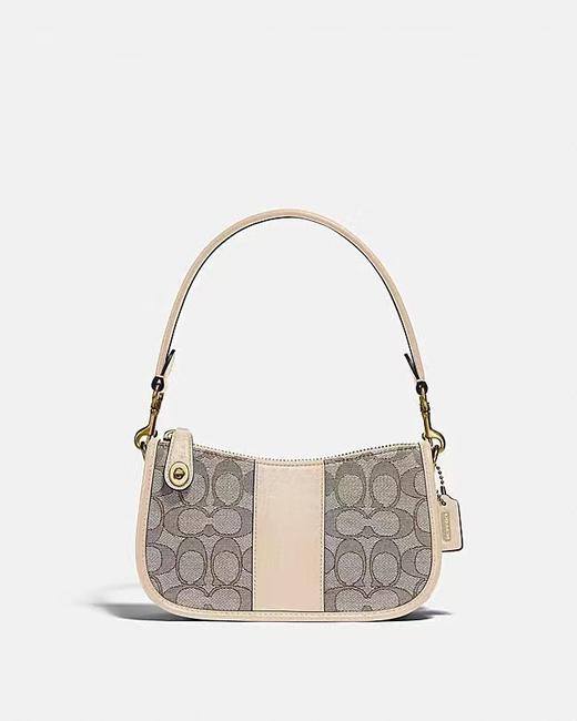 【直播】COACH 经典提花织物拼接迷你腋下包  象牙白 商品图0