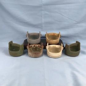 日本五色铸铁容器 6枚装 配竹编盒 实物见视频