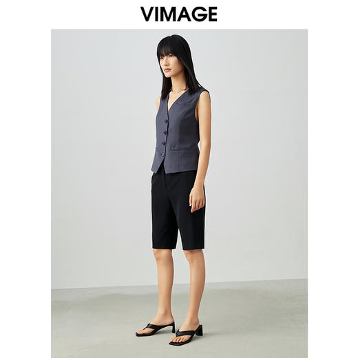 VIMAGE/纬漫纪夏季新款时尚修身百搭高腰短裤女V1705318 商品图1