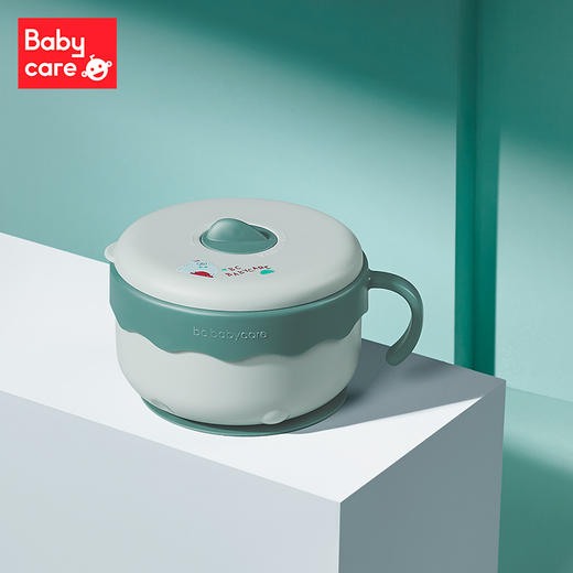 baby care316不锈钢可拆两用注水保温碗-浅嗬绿 商品图0