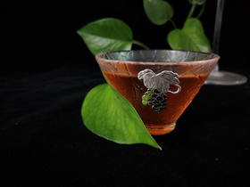 华艺银坊 葡萄杯 家用茶杯 人工无铅玻璃杯 加纯银990