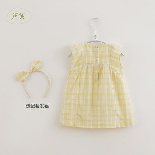 【马克珍妮 芦芙系列】夏装新款 女童格子花边连衣裙220672 商品图1