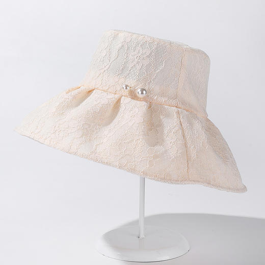 气质女神户外大沿帽温柔珍珠蕾丝可折叠遮阳 JC-1660 商品图4
