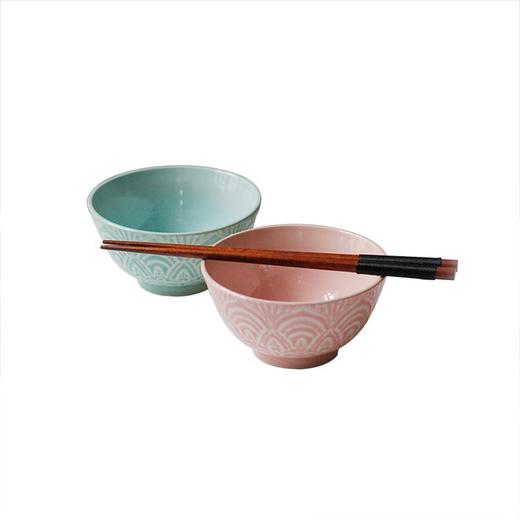 5F隆昌瓷器4.75寸粉/绿碗 商品图0