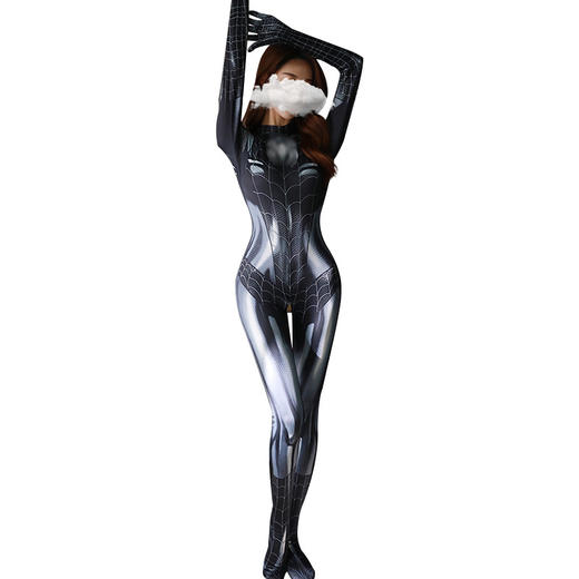 BABY YEON【女神节】1154性感角色扮演蜘蛛侠情趣内衣纯欲*开裆免脱连体衣套装 商品图2