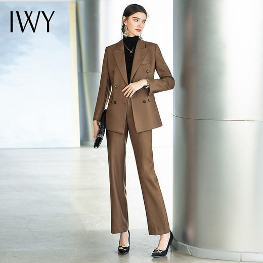 IWY/深棕色咖色都市职场套装时尚白领西服西装套装CP1480 商品图2