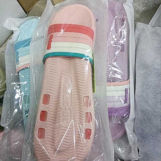 钟意美佳渐变色竖条女凉拖 商品图0