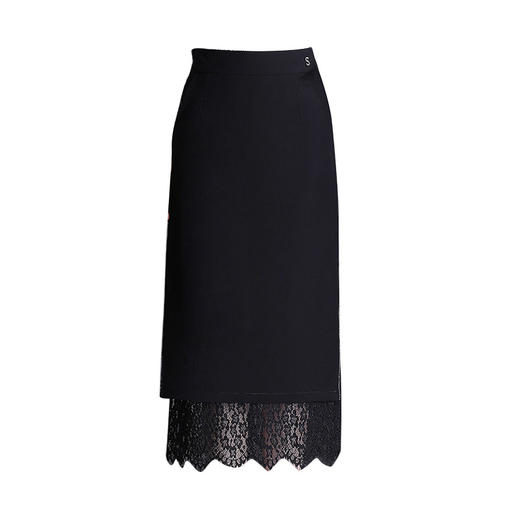 高腰显瘦包臀裙垂感开叉蕾丝花边裙 TY2133 商品图4