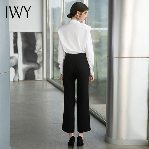 IWY/高端职业套装衬衫女设计感小众垫肩白衬衣 B460 商品图3